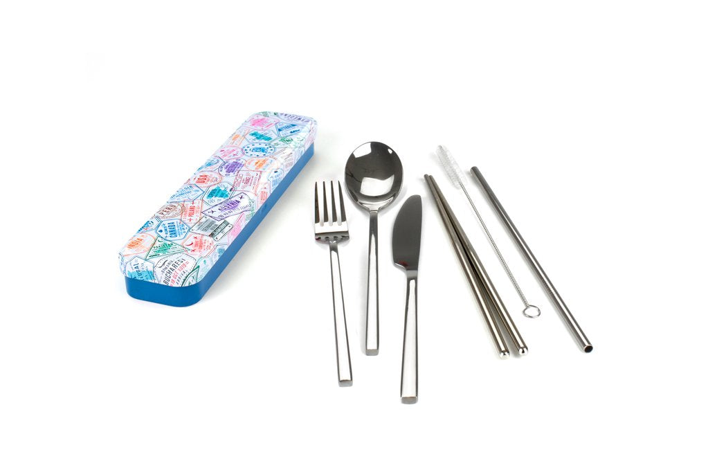 RetroKitchen Carry Your Cutlery - Passport Stainless Steel Cutlery Set-The Living Co.