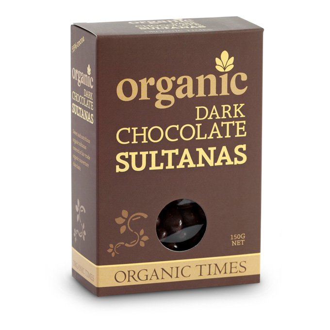 Organic Times Dark Chocolate Sultanas 150g-The Living Co.