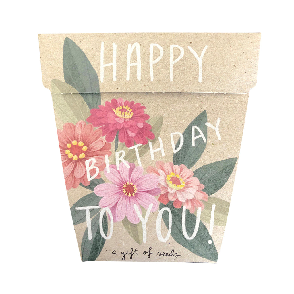 Sow 'n Sow Gift of Seeds Happy Birthday - Zinnia-The Living Co.
