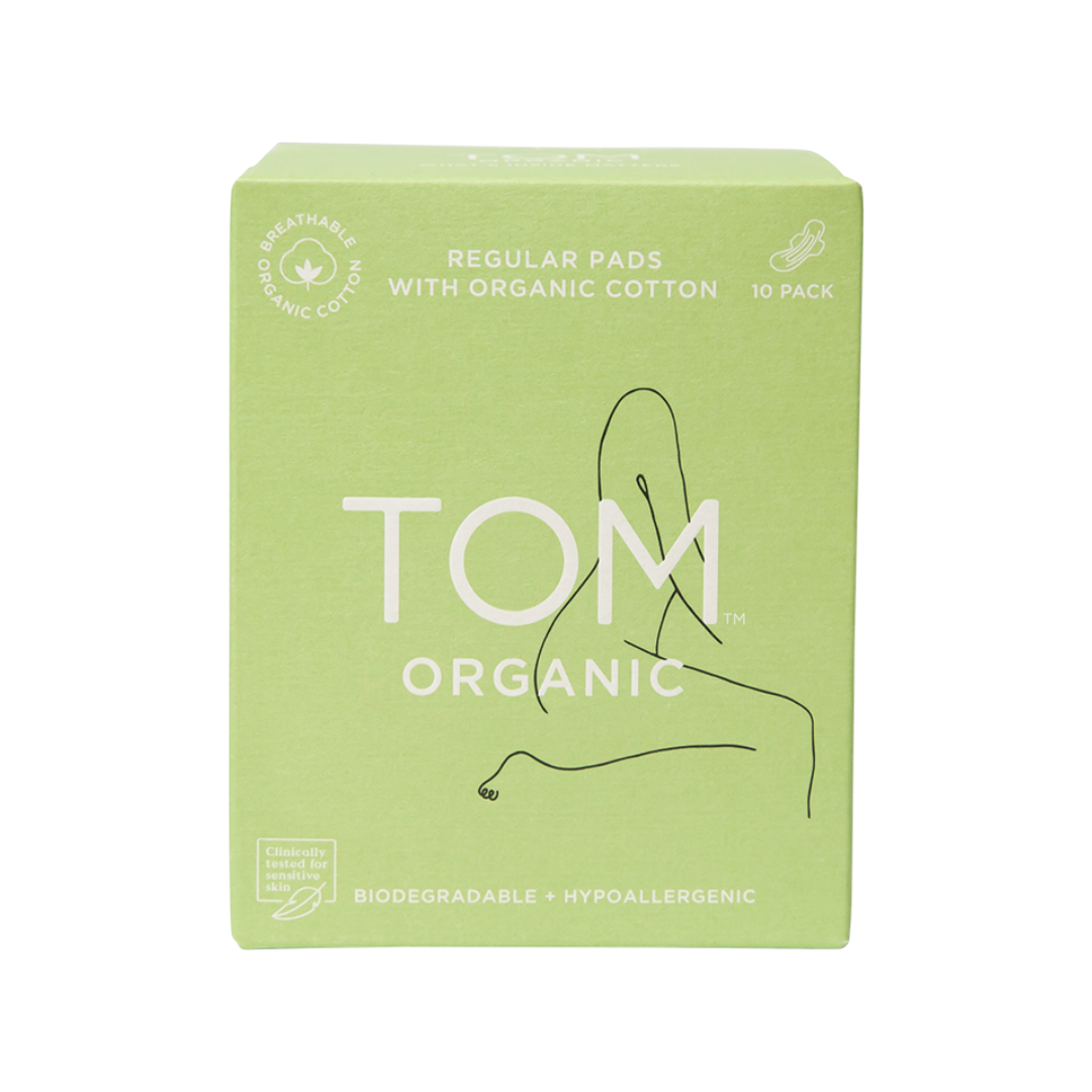 TOM Organic Pads Regular with Wings 10-The Living Co.