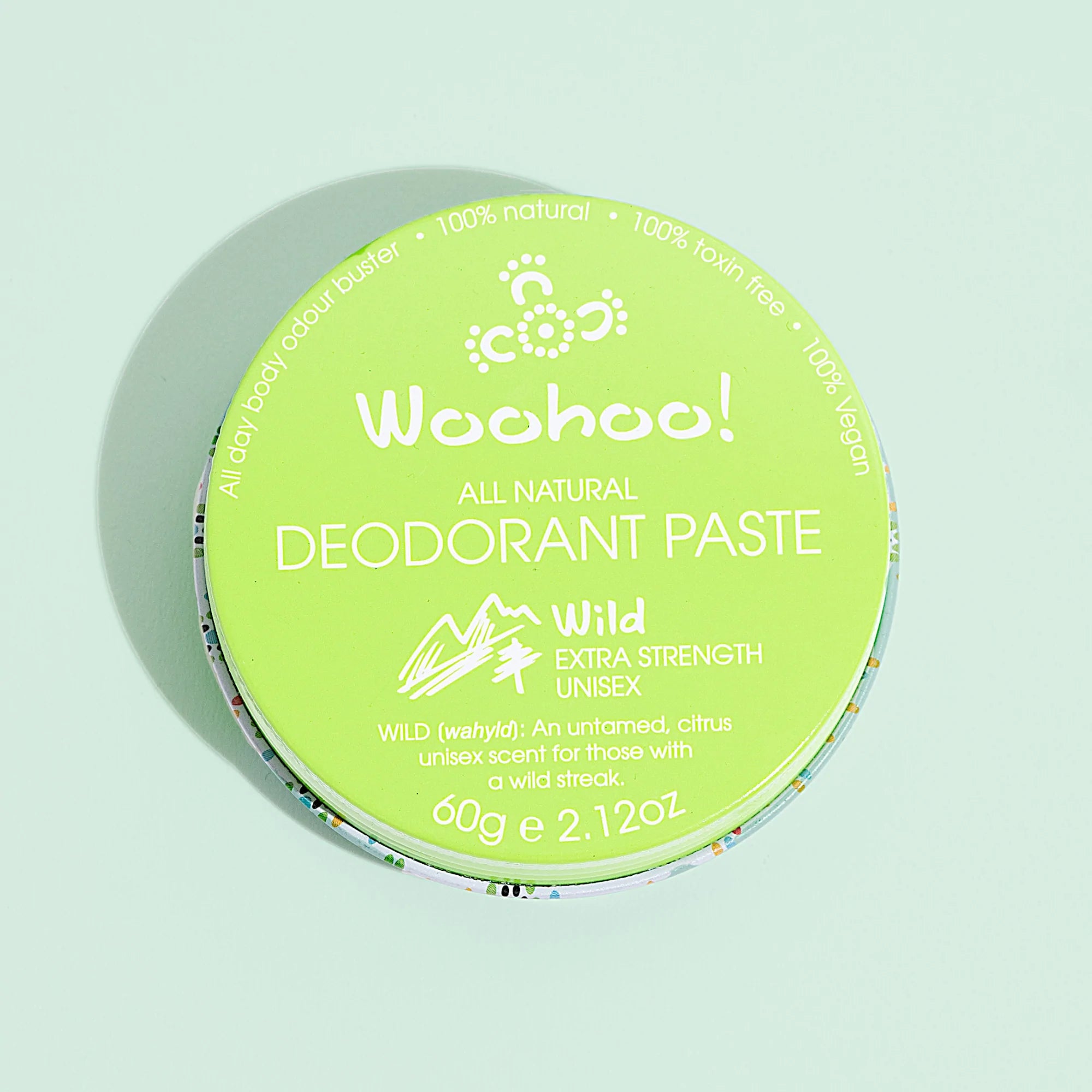 Woohoo Deodorant Paste Wild (Extra Strength Unisex) Tin 60g-The Living Co.