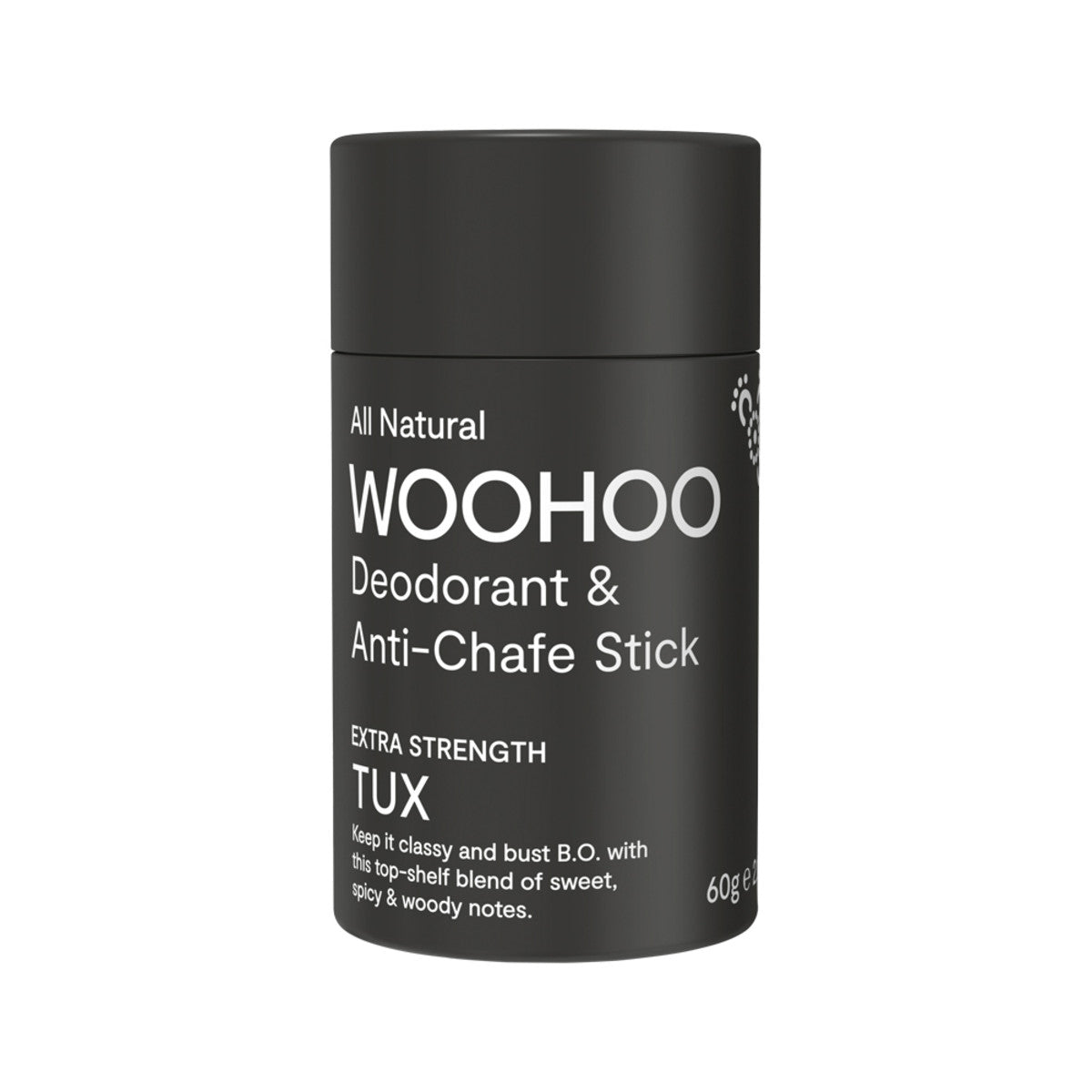 Woohoo Natural Deodorant & Anti-Chafe Stick (Tux) 60g-The Living Co.