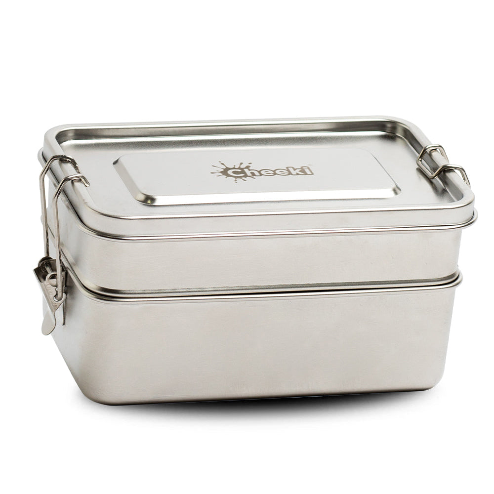 Cheeki Stainless Steel Lunch Box Double Stack 1200-The Living Co.