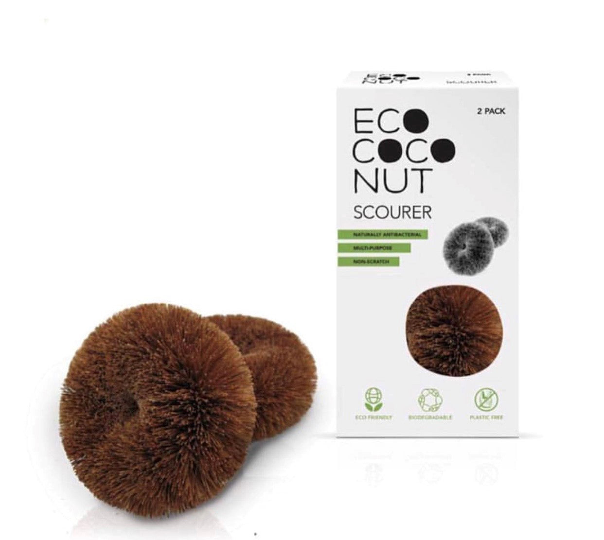 EcoCoconut Coconut Fibre Scourer 2 pack-The Living Co.