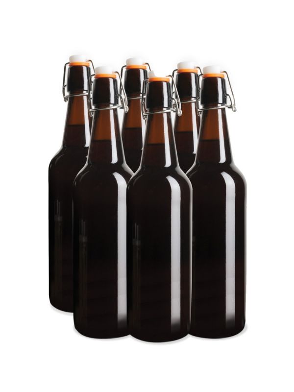 Mad Millie Bottle Amber with Flip Top 750ml x 6 Pack-The Living Co.