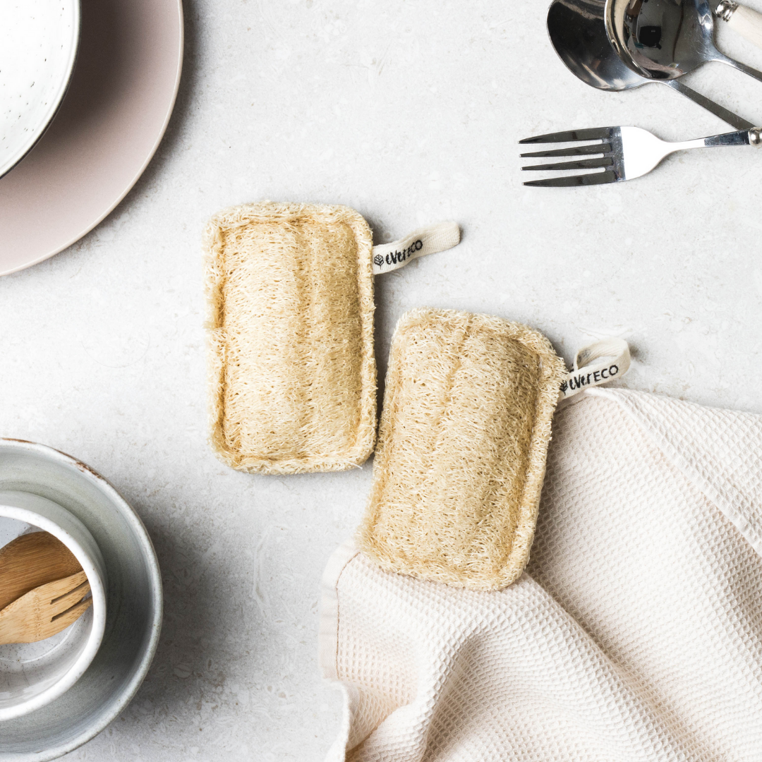 Ever Eco Loofah Dish Sponges Set of 2-The Living Co.