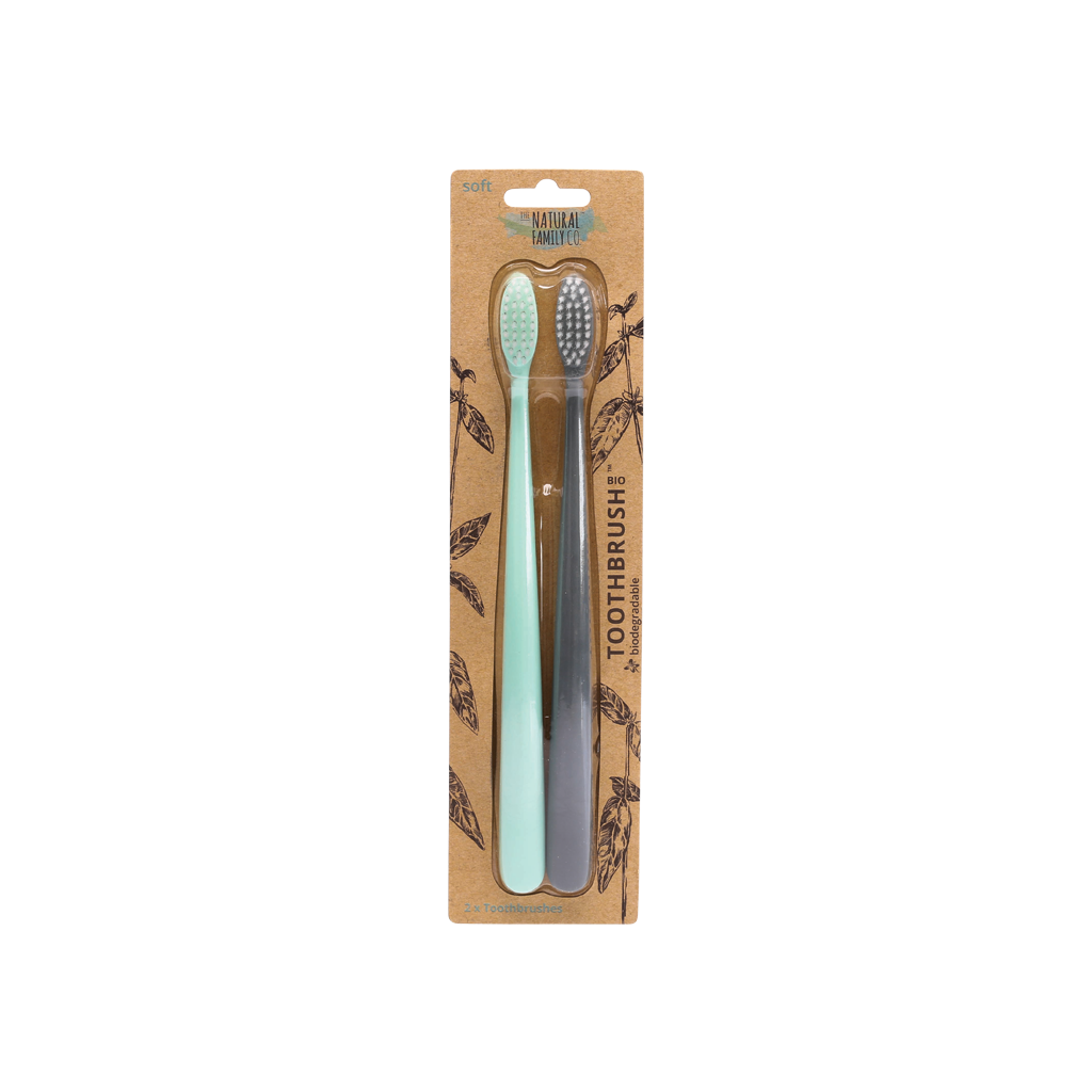 NFco Bio Toothbrush (Twin Pack) River Mint & Monsoon Mist-The Living Co.