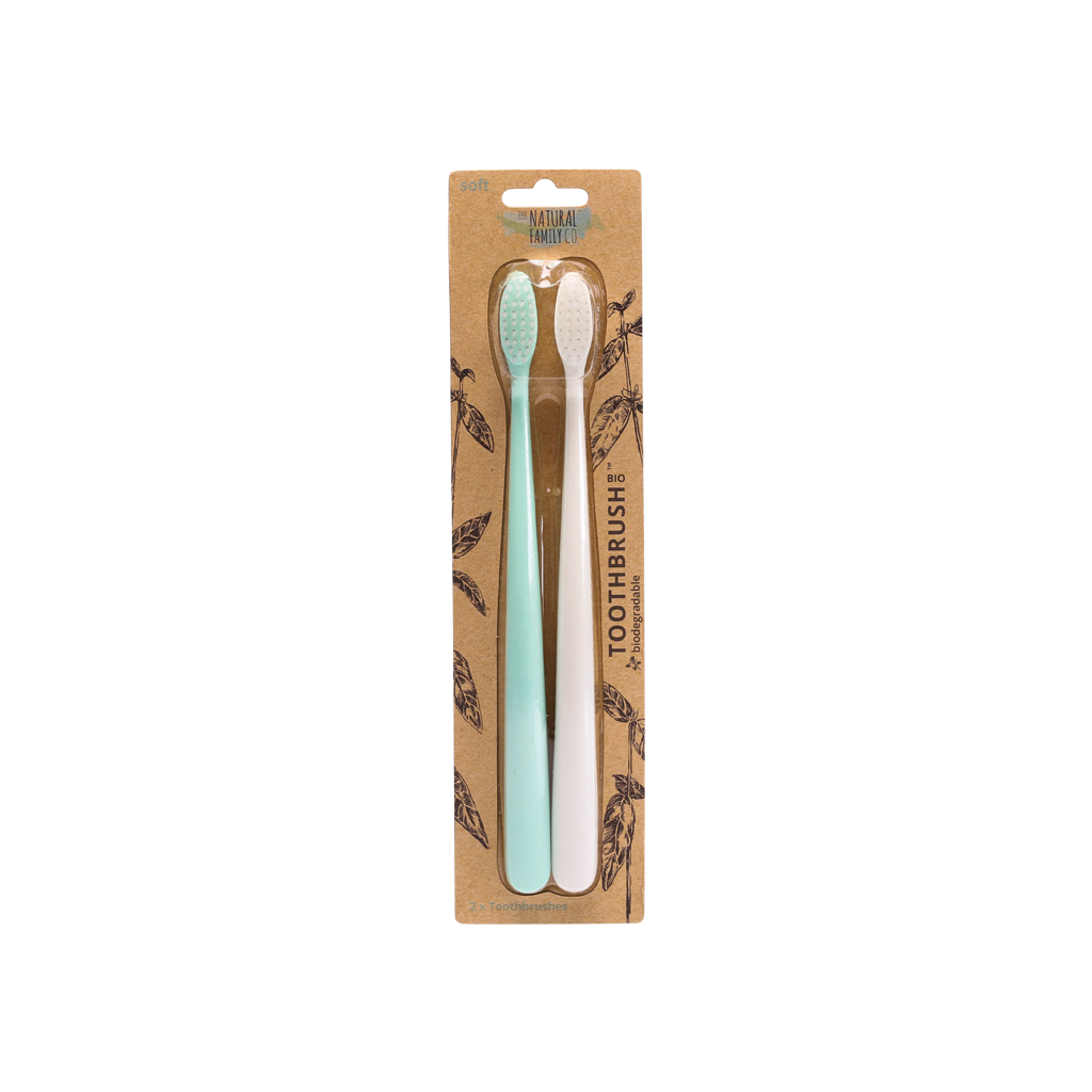 NFco Bio Toothbrush (Twin Pack) River Mint & Ivory Desert-The Living Co.