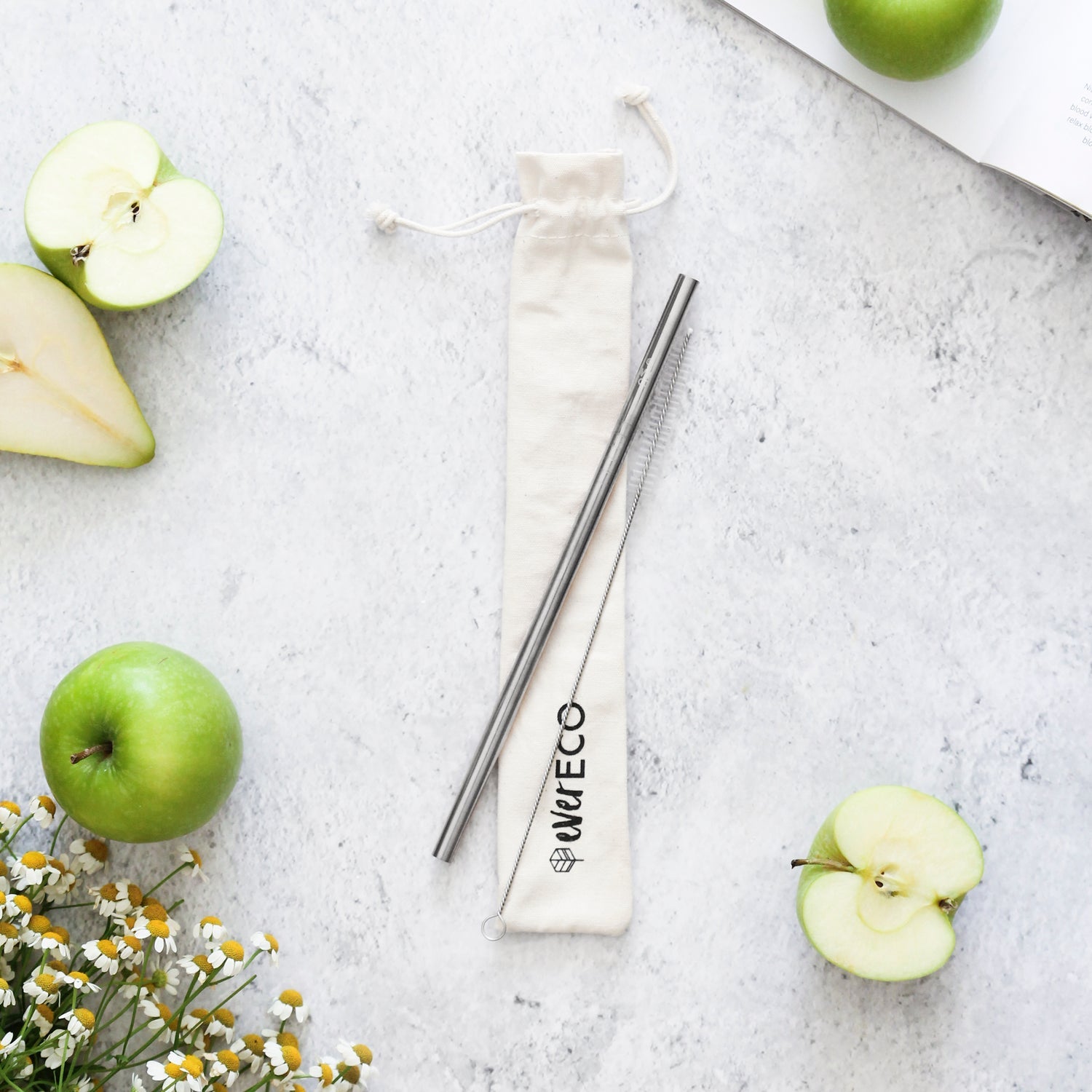 Ever Eco On-The-Go Straw Kit - Stainless Steel-The Living Co.
