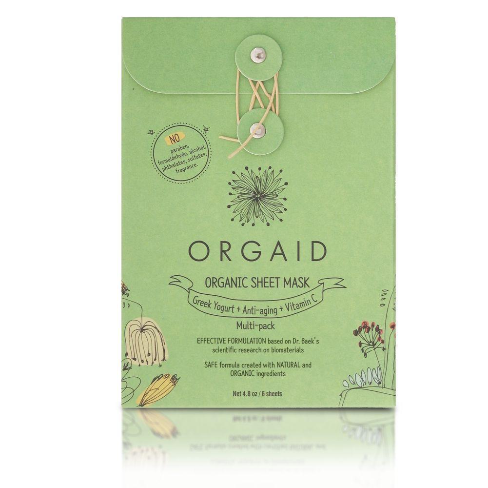 Orgaid Organic Sheet Mask Greek Yogurt, Anti-Aging + Vitamin C Multi Pack-The Living Co.