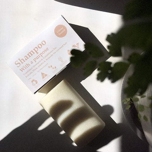 Shampoo With A Purpose Colour Treated Hair Shampoo/Conditioner Bar-The Living Co.
