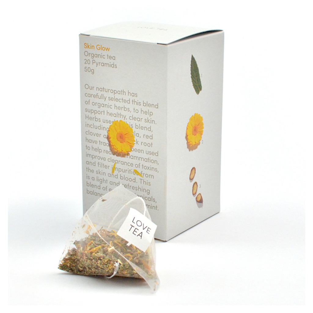 Love Tea Organic Skin Glow x 20 Pyramids-The Living Co.