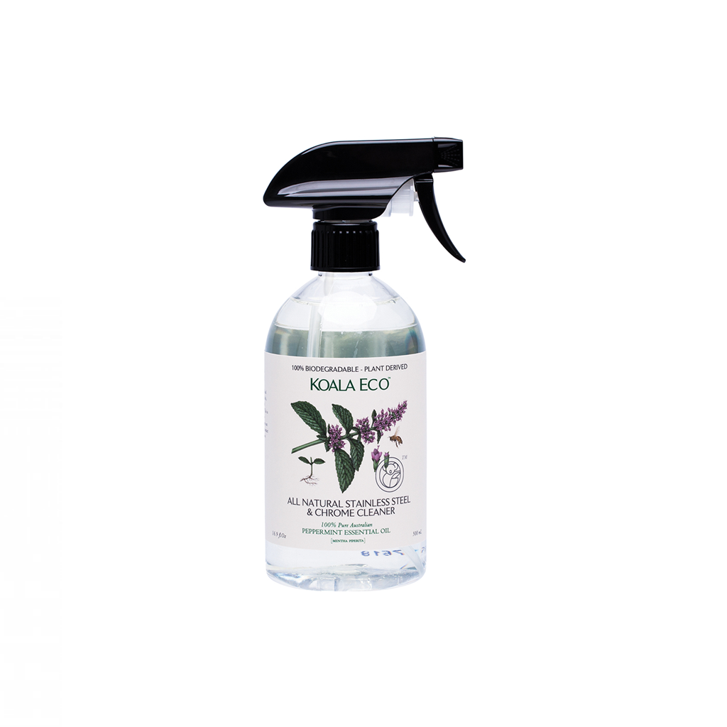 Koala Eco Stainless Steel Cleaner 100% Peppermint Essential Oil 500ml-The Living Co.