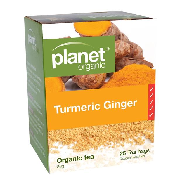 Planet Organic Turmeric Ginger Tea Bags 25-The Living Co.